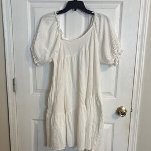 Easel White Puff Sleeve Dress